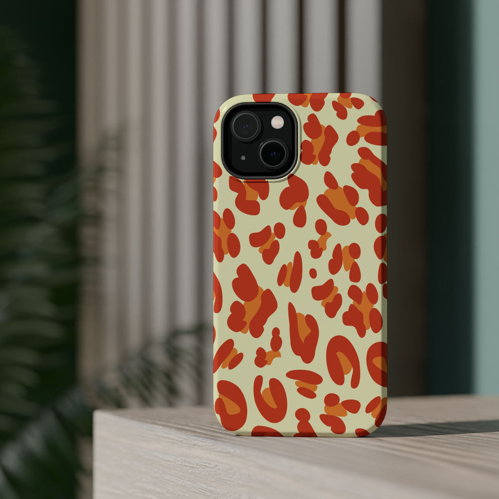 Orange Leopard Print Phone Case | Magnetic Impact-Resistant Case