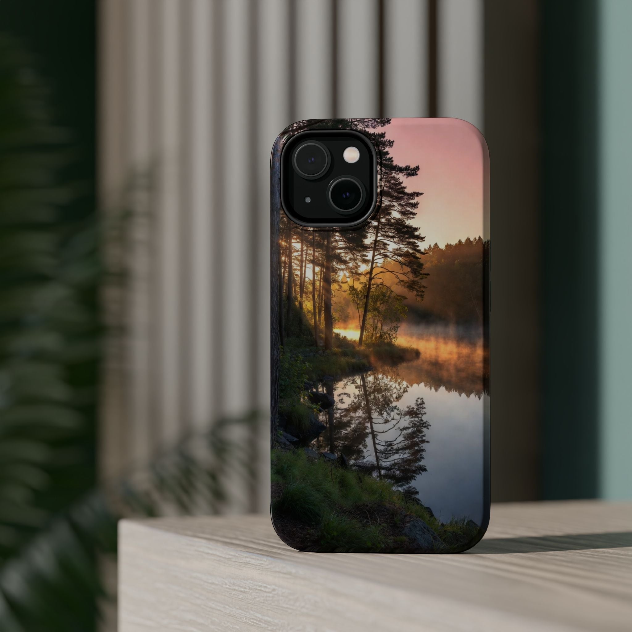 Sunrise Forest Reflection Phone Case | Magnetic Impact-Resistant Case