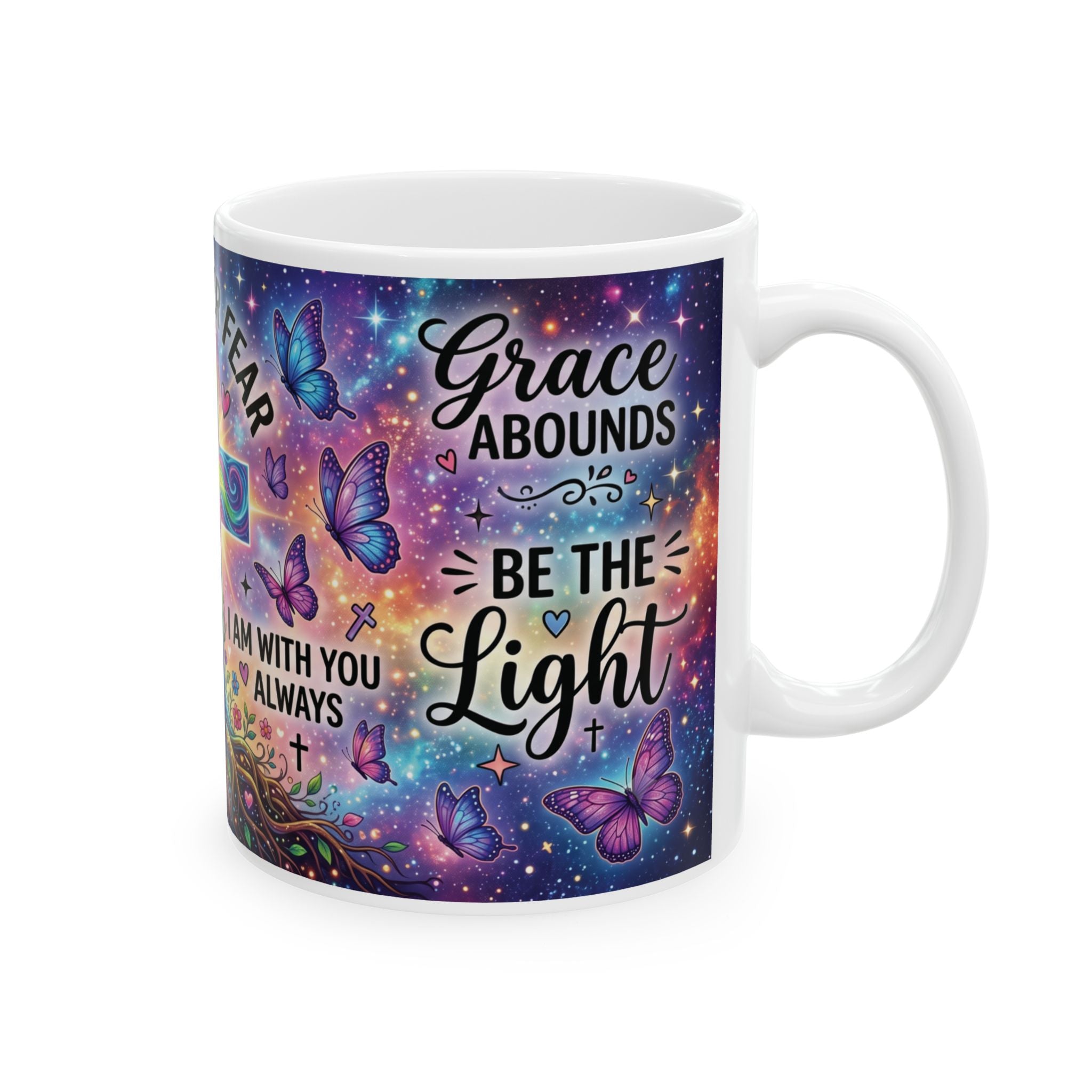 Faith Over Fear cross mug | Christian mug, colorful cross, inspirational faith design