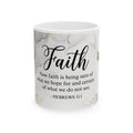 Faith Scripture Mug | Hebrews 11:1 Marble Floral Ceramic Mug