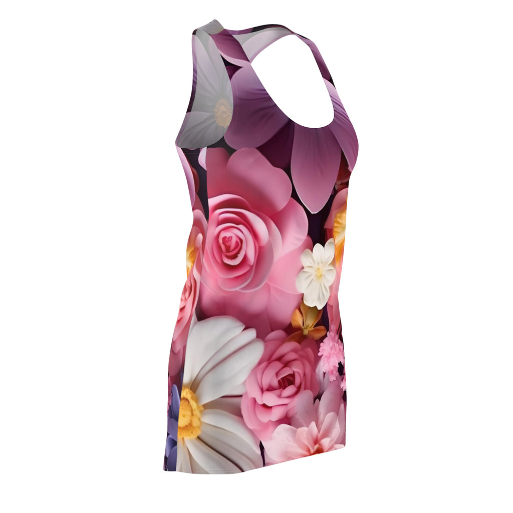 Pink Floral Bouquet Racerback Dress | All-Over Print