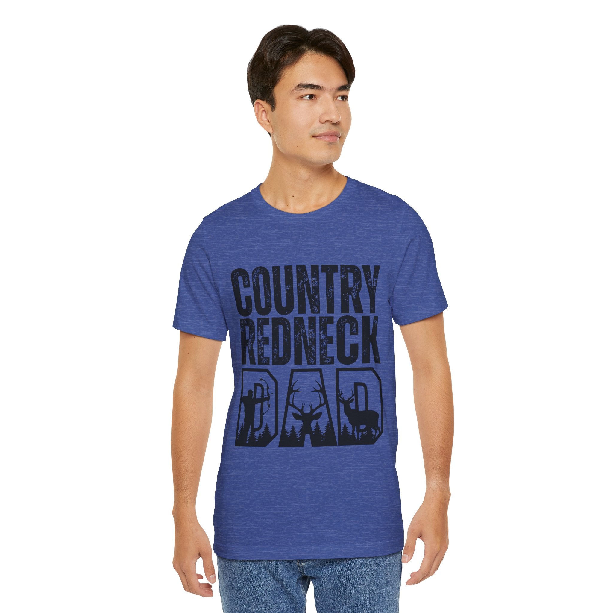 Country Redneck Dad Tee | Silhouette Trucker Boots Deer Hunting Design