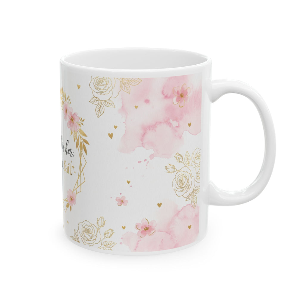 God Is Within Her Floral Scripture Mug | Inspirational Ceramic Mug