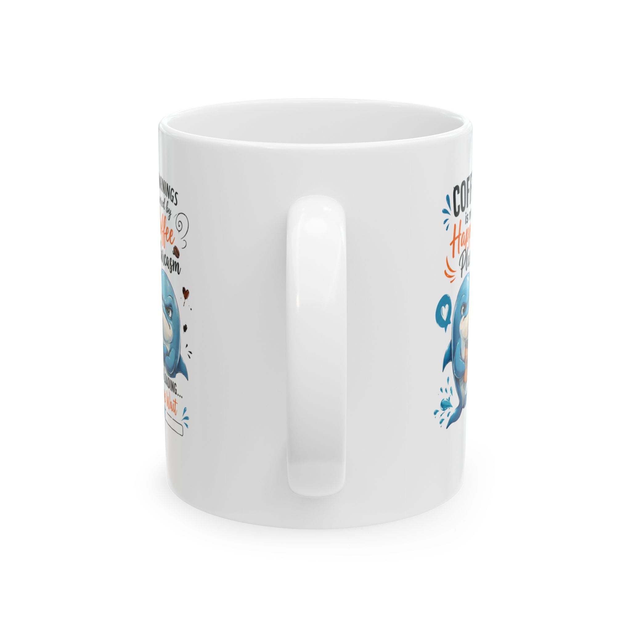 Coffee Shark Mug | Funny Coffee Quotes, Cute Blue Shark Illustration
