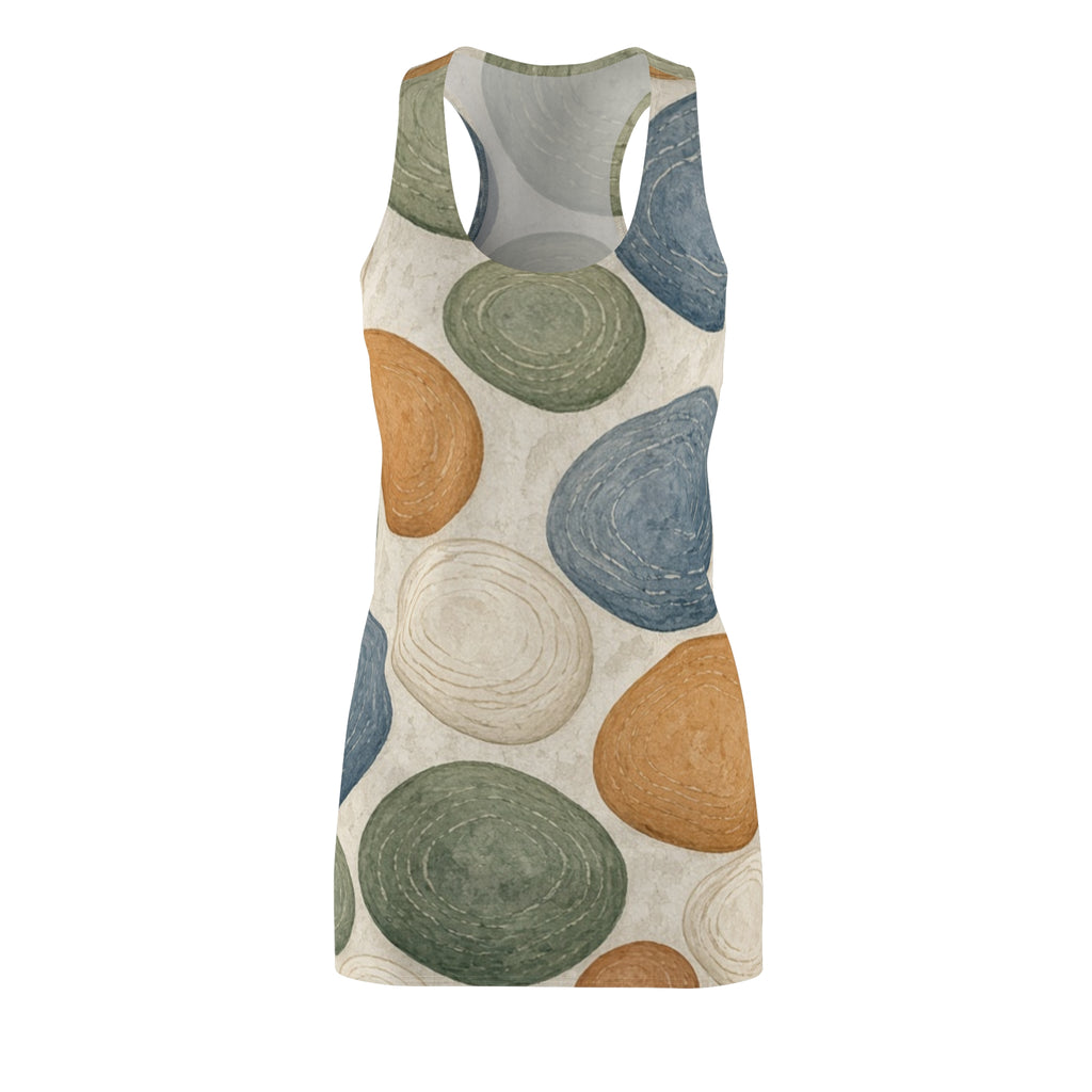 Abstract Swirl Polka Dot Racerback Dress | All-Over Print