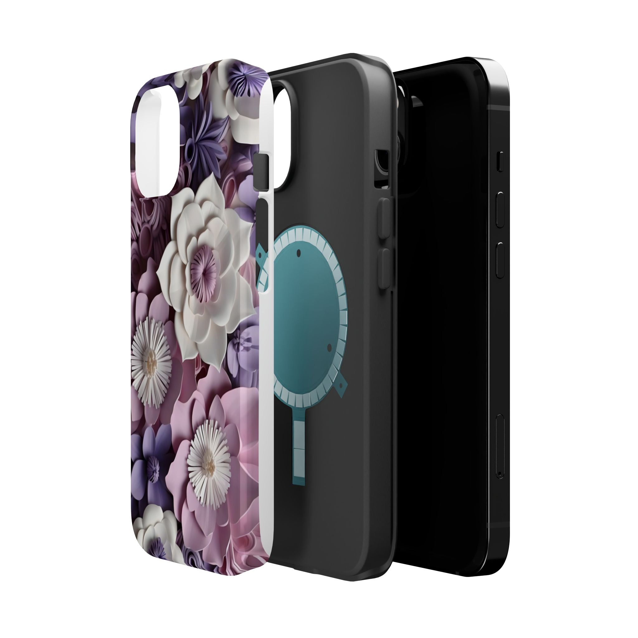 Purple Floral 3D Paper Flowers Phone Case