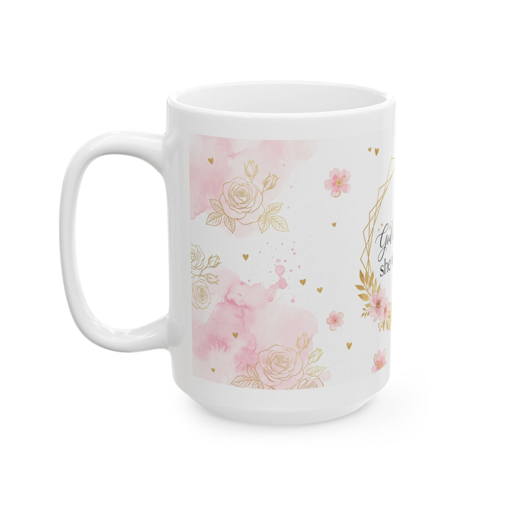 God Is Within Her Floral Scripture Mug | Inspirational Ceramic Mug