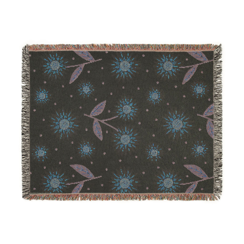 Yellow Sunflower Pattern Woven Blanket | Floral Throw, Cozy Home Decor