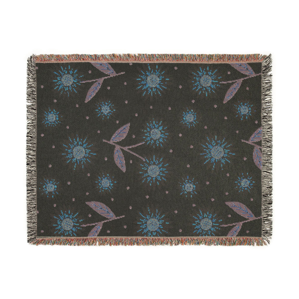 Yellow Sunflower Pattern Woven Blanket | Floral Throw, Cozy Home Decor