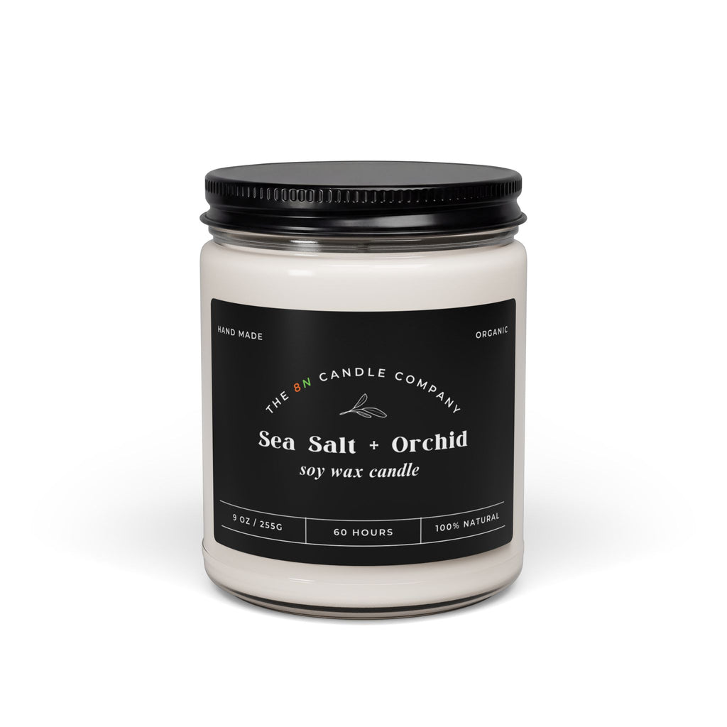 Sea Salt Orchid Candle 9oz Soy Jar | Scented Soy Candle