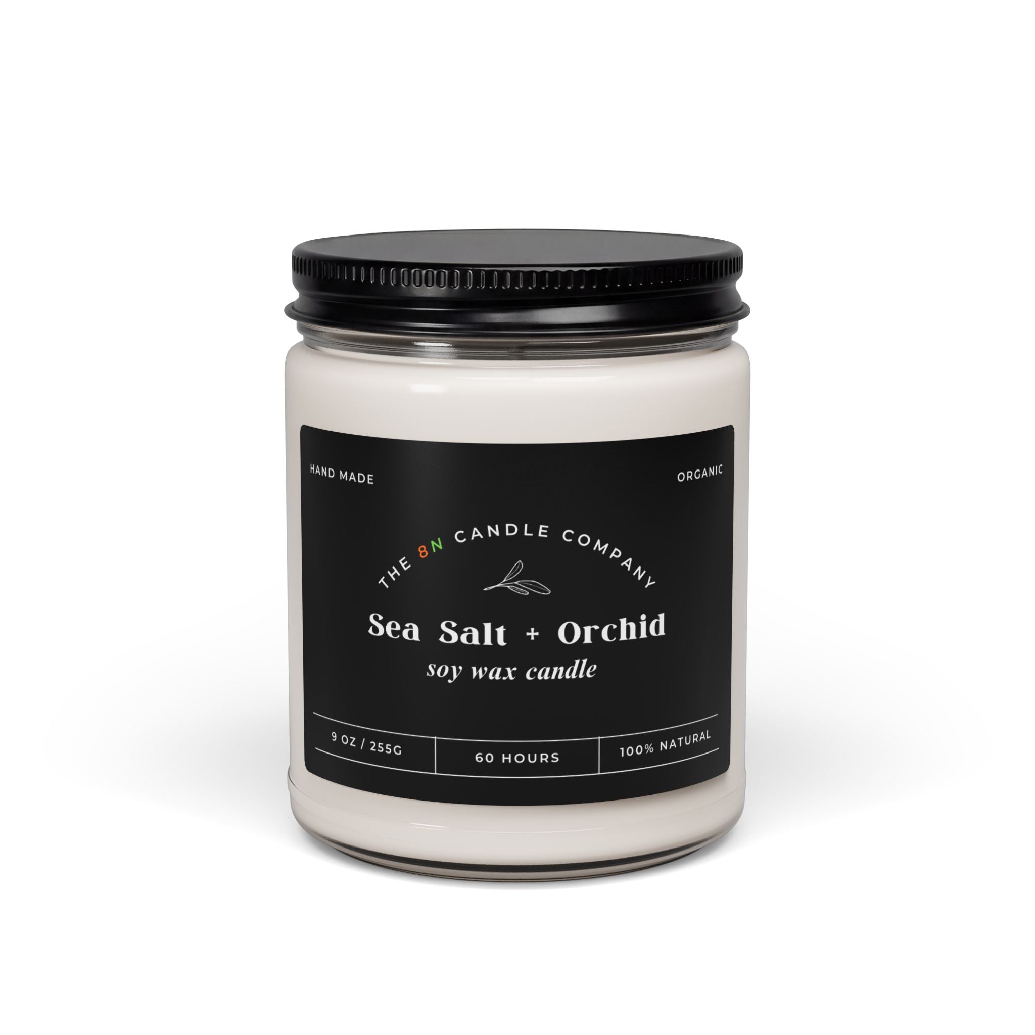 Sea Salt Orchid Candle 9oz Soy Jar | Scented Soy Candle