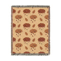 Autumn Leaf Pattern Woven Blanket | Fall Leaves Throw