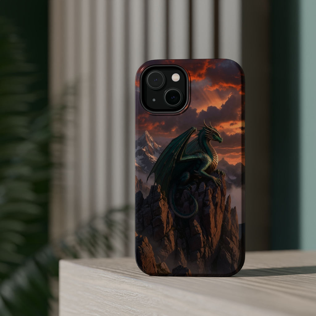 Green Dragon on Cliff phone case | Magnetic Impact-Resistant Case