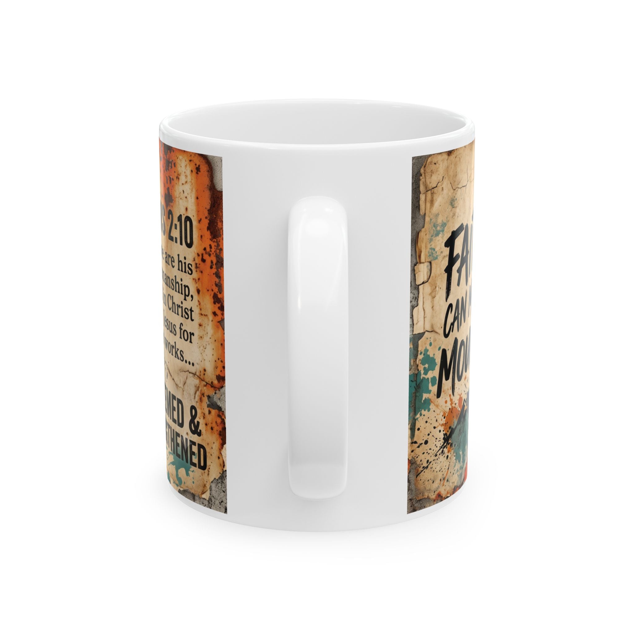 Lion and Cross Faith Illustration Mug | Created with Purpose Christian Scripture