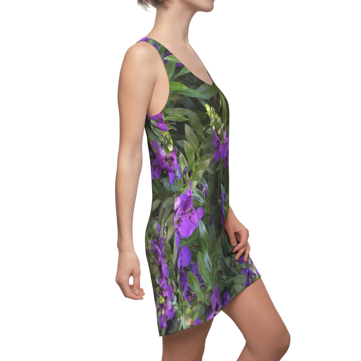 Purple Wildflower Print Racerback Dress | Floral All-Over Print