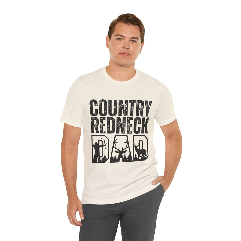Country Redneck Dad Tee | Silhouette Trucker Boots Deer Hunting Design