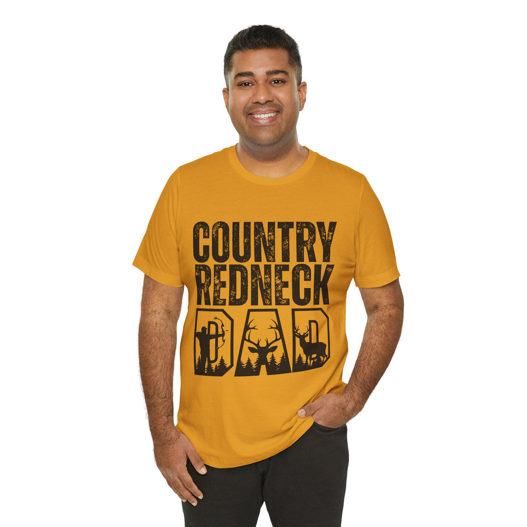 Country Redneck Dad Tee | Silhouette Trucker Boots Deer Hunting Design