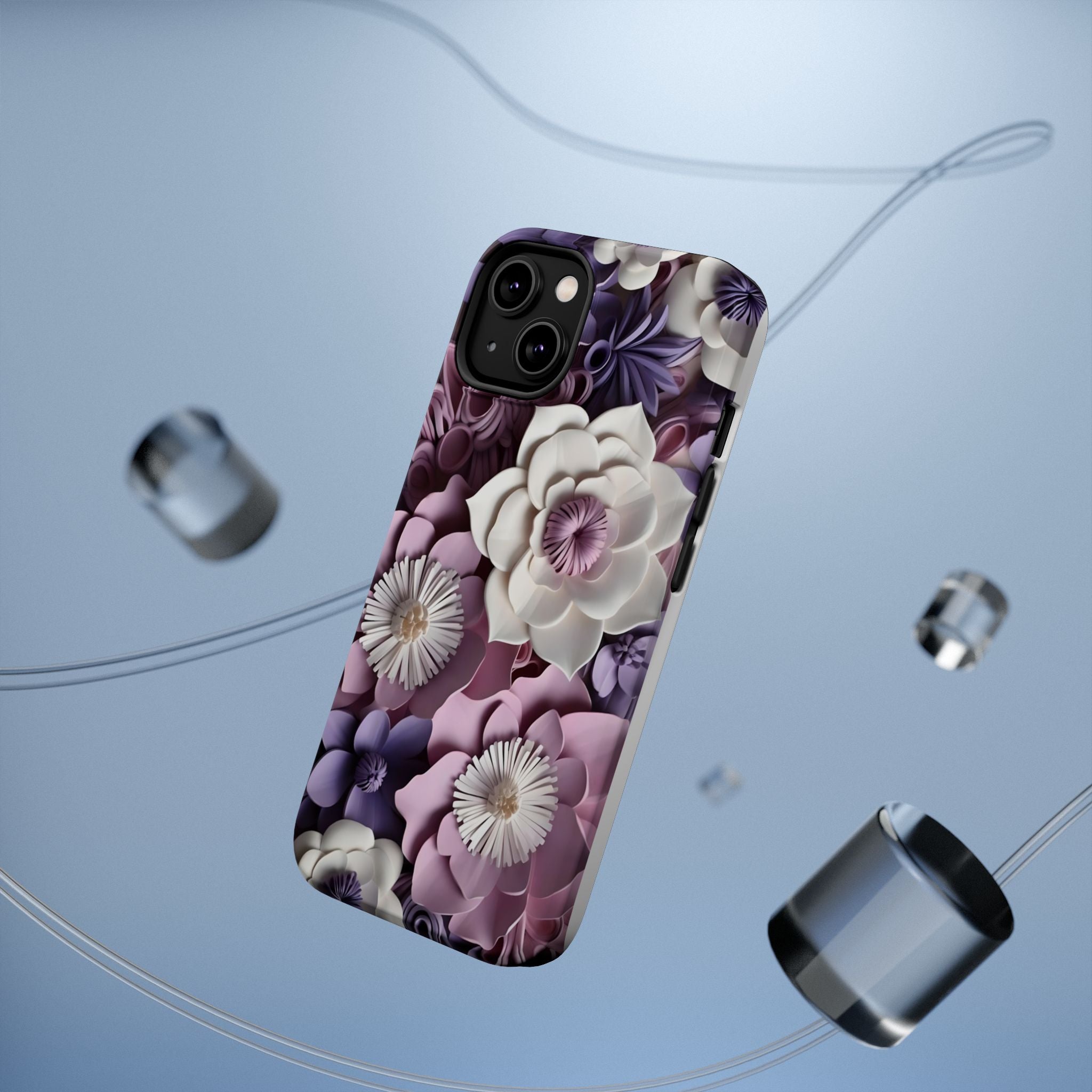 Purple Floral 3D Paper Flowers Phone Case