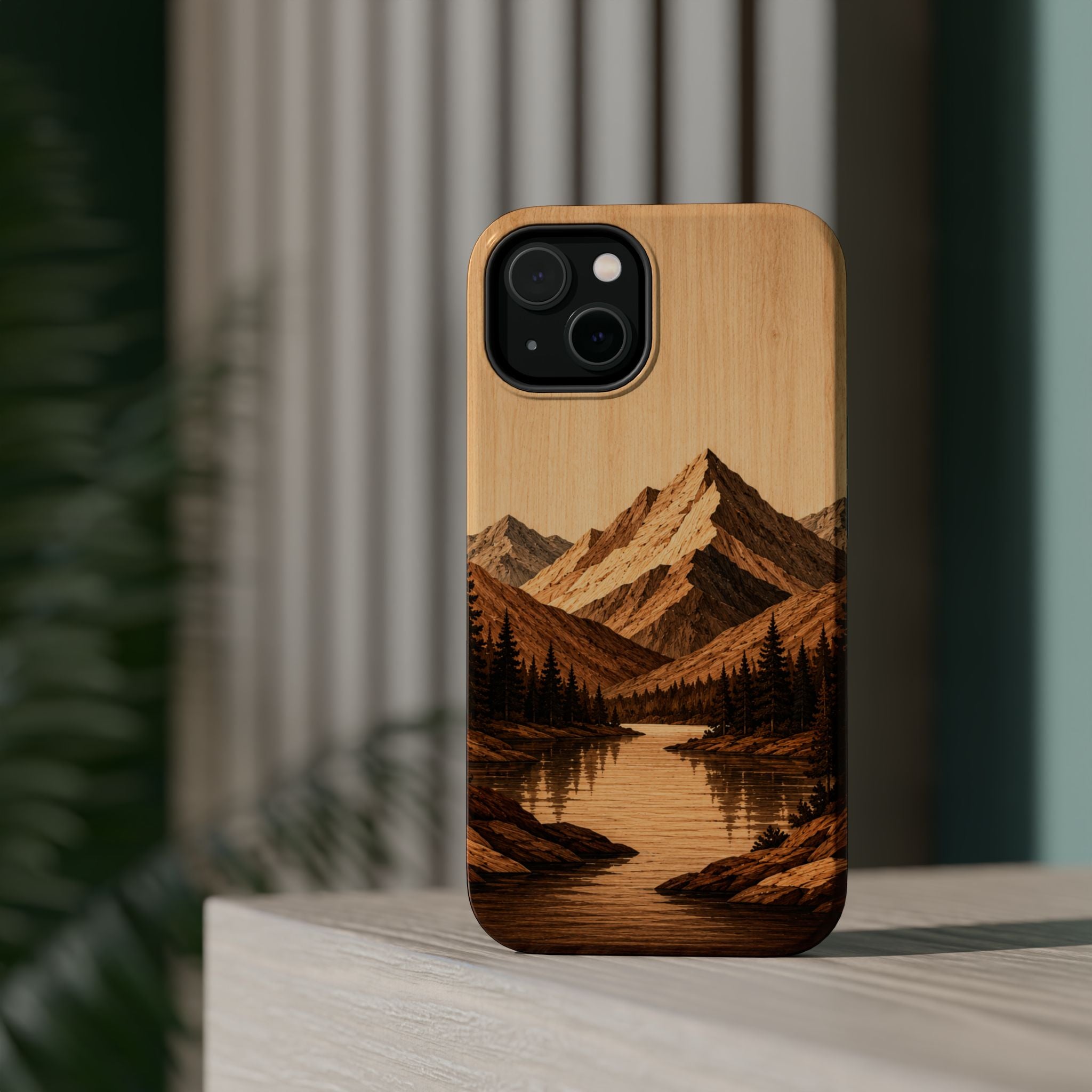 Woodland Mountain Lake phone case | Magnetic Impact-Resistant Case