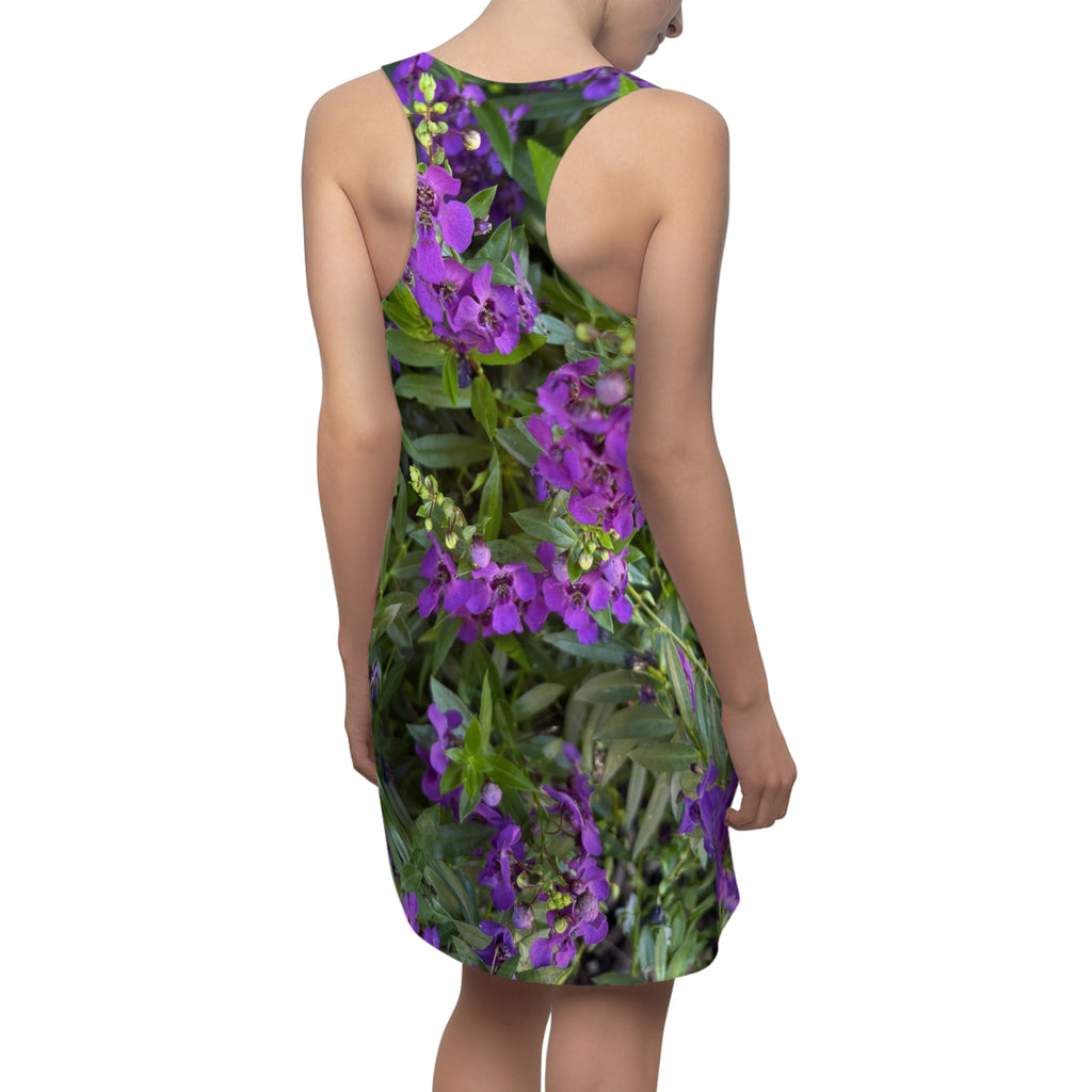 Purple Wildflower Pattern Racerback Dress | All-Over Floral Print