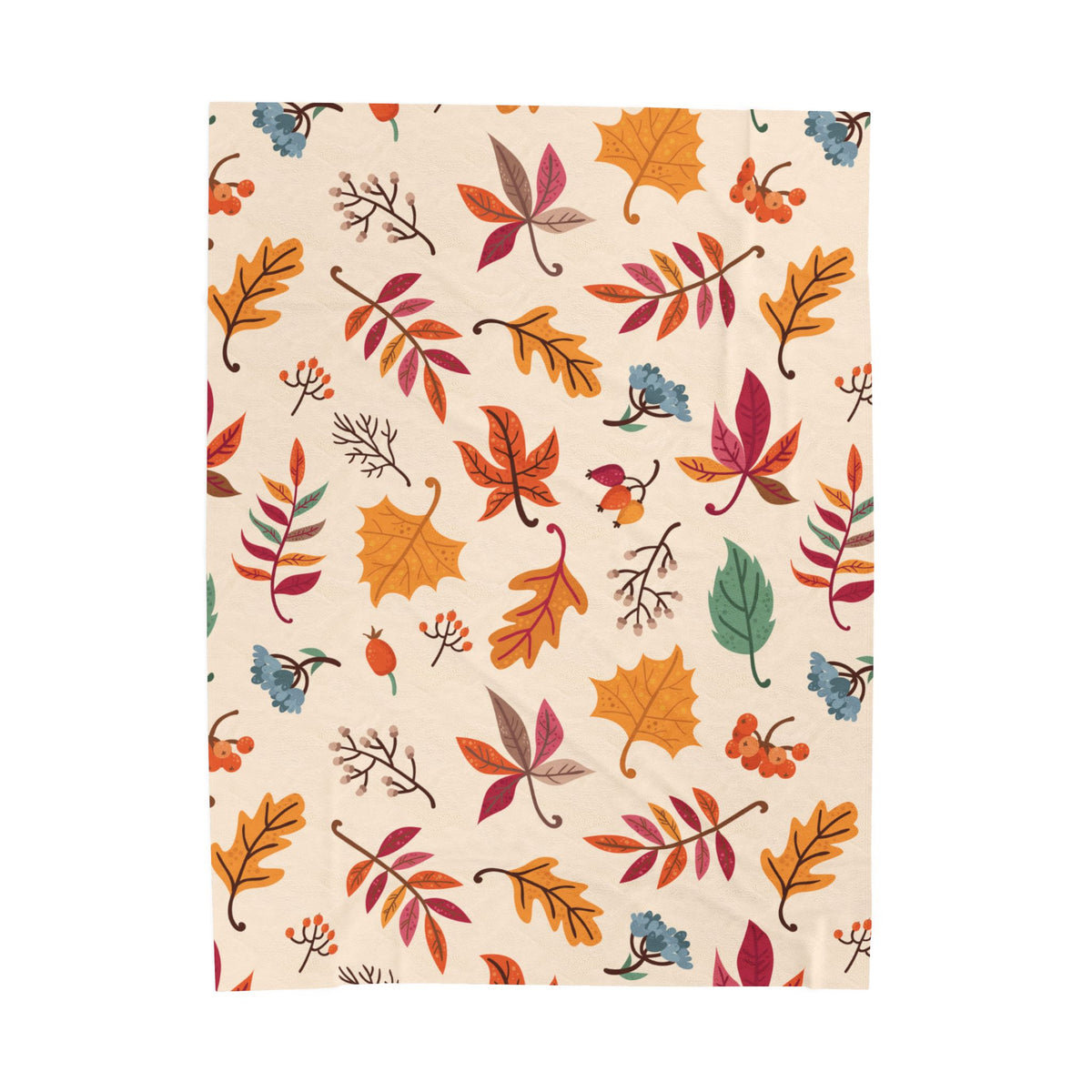 Autumn Leaves Pattern Velveteen Plush Blanket | Fall Leaves Throw