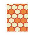 Retro Honeycomb Pattern Velveteen Plush Blanket | Orange Geometric Throw