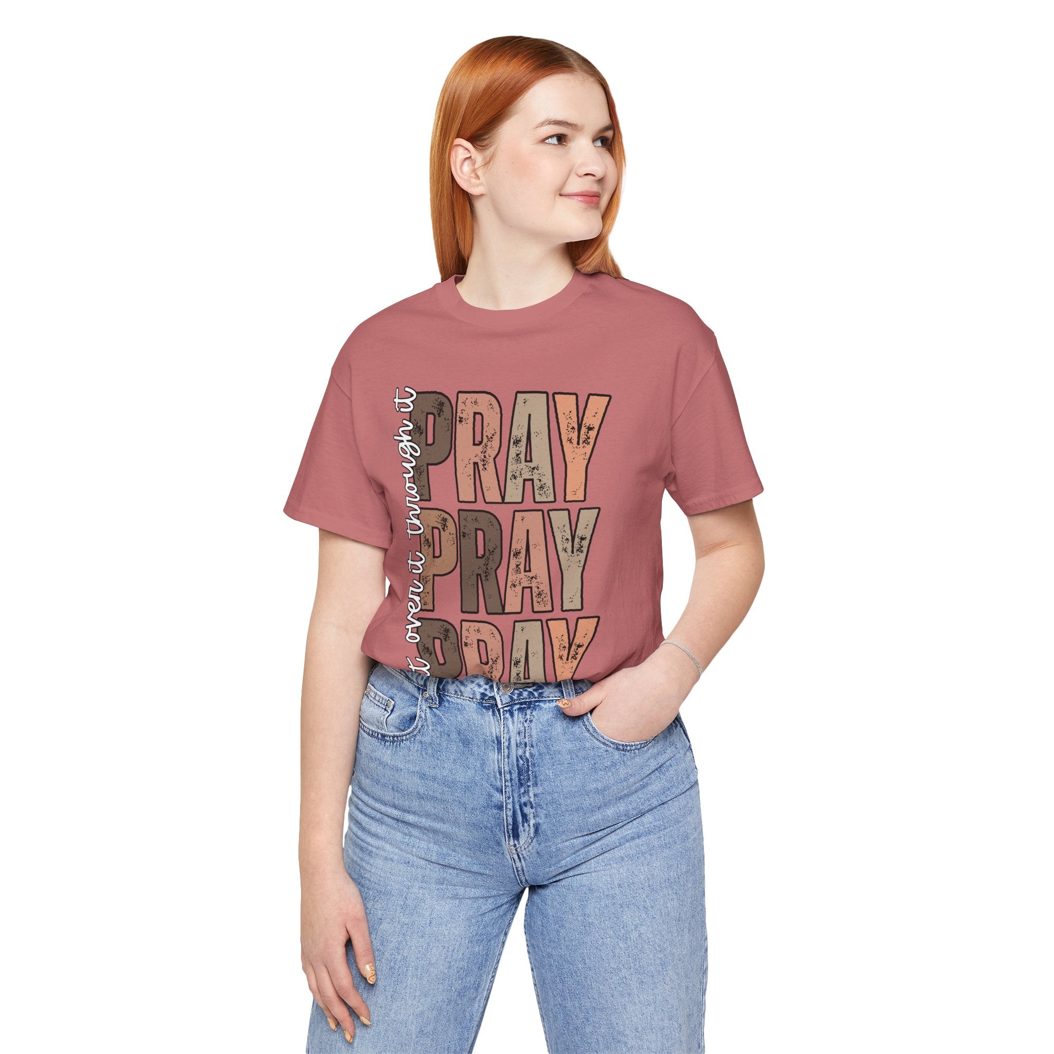 Pray Pray Pray T-Shirt | Faith Christian Typography Tee