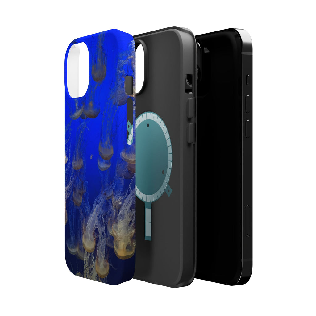Golden Jellyfish Pattern Phone Case | Magnetic Impact-Resistant Case