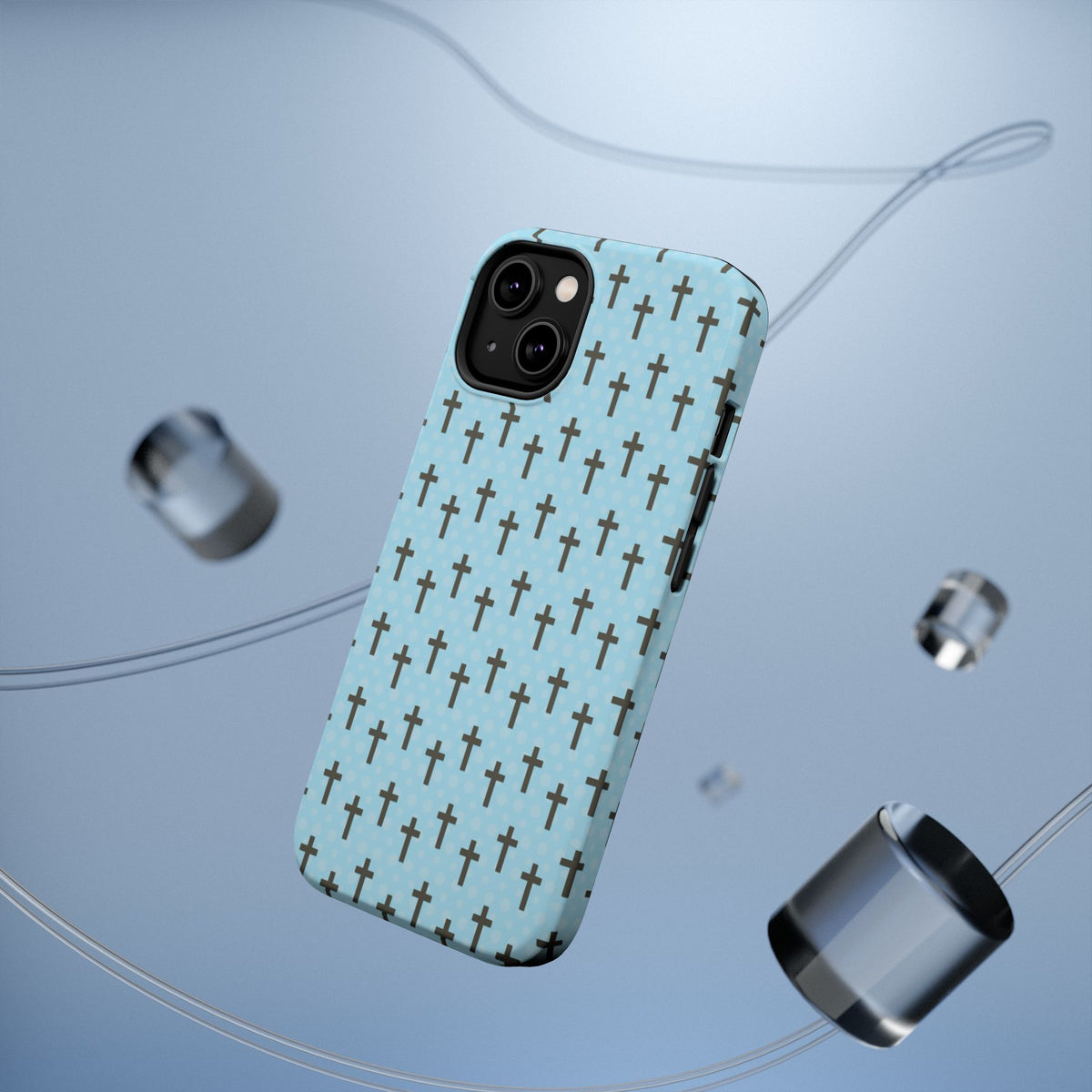 Cross Pattern Phone Case, Magnetic Impact-Resistant Case