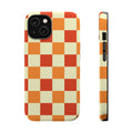 Retro Orange Checkerboard Phone Case | Magnetic Impact-Resistant Case