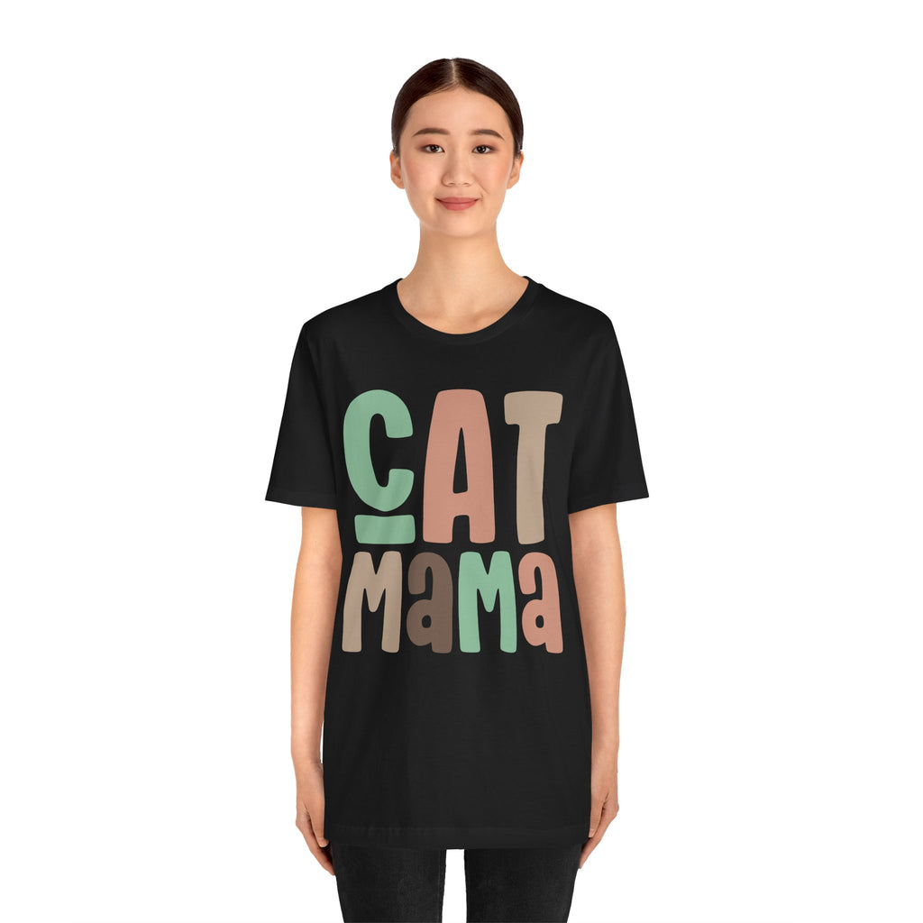 Cat Mama T-Shirt | Retro Block Letter Design