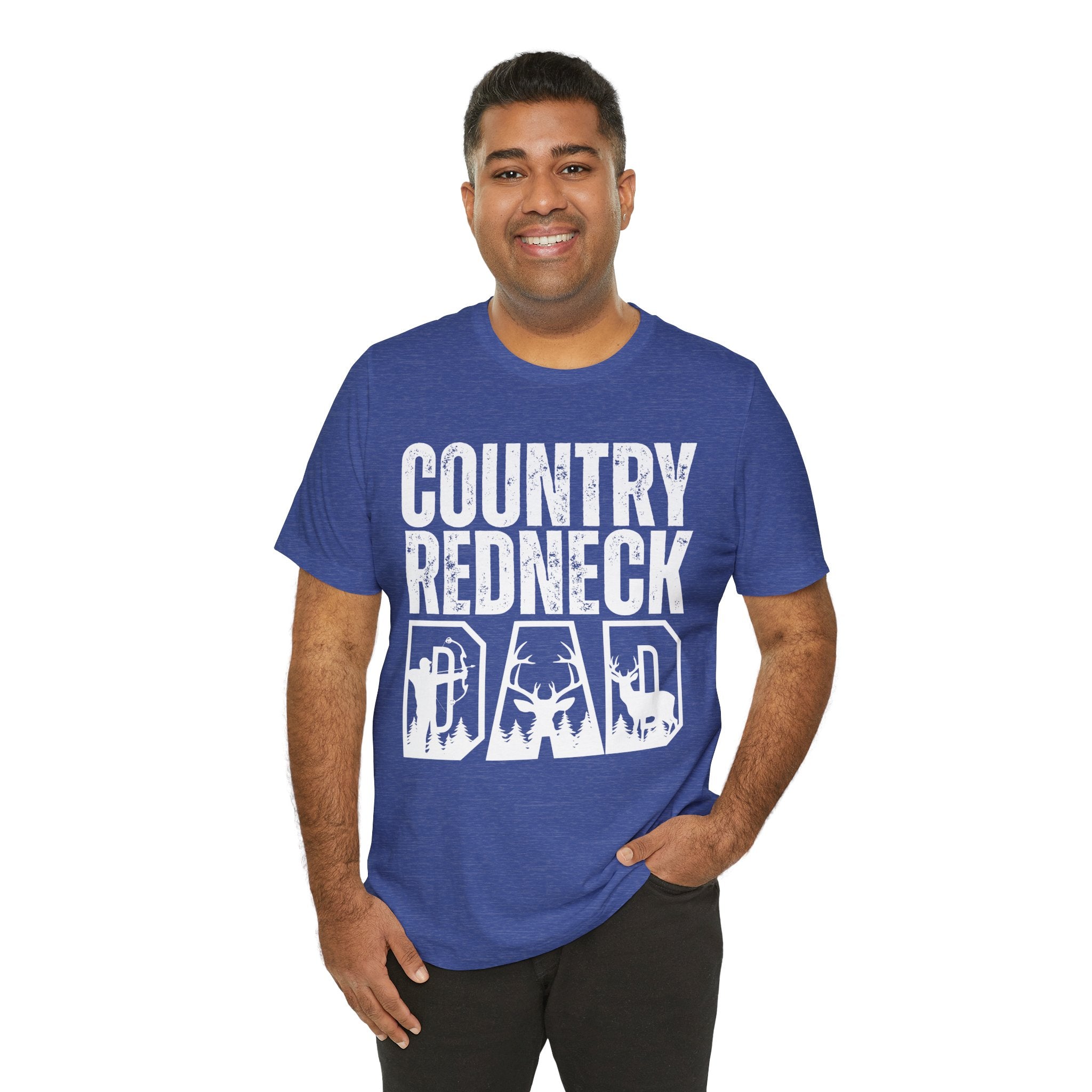 Country Redneck Dad T-Shirt | Hunting Deer Antler Silhouette Tee