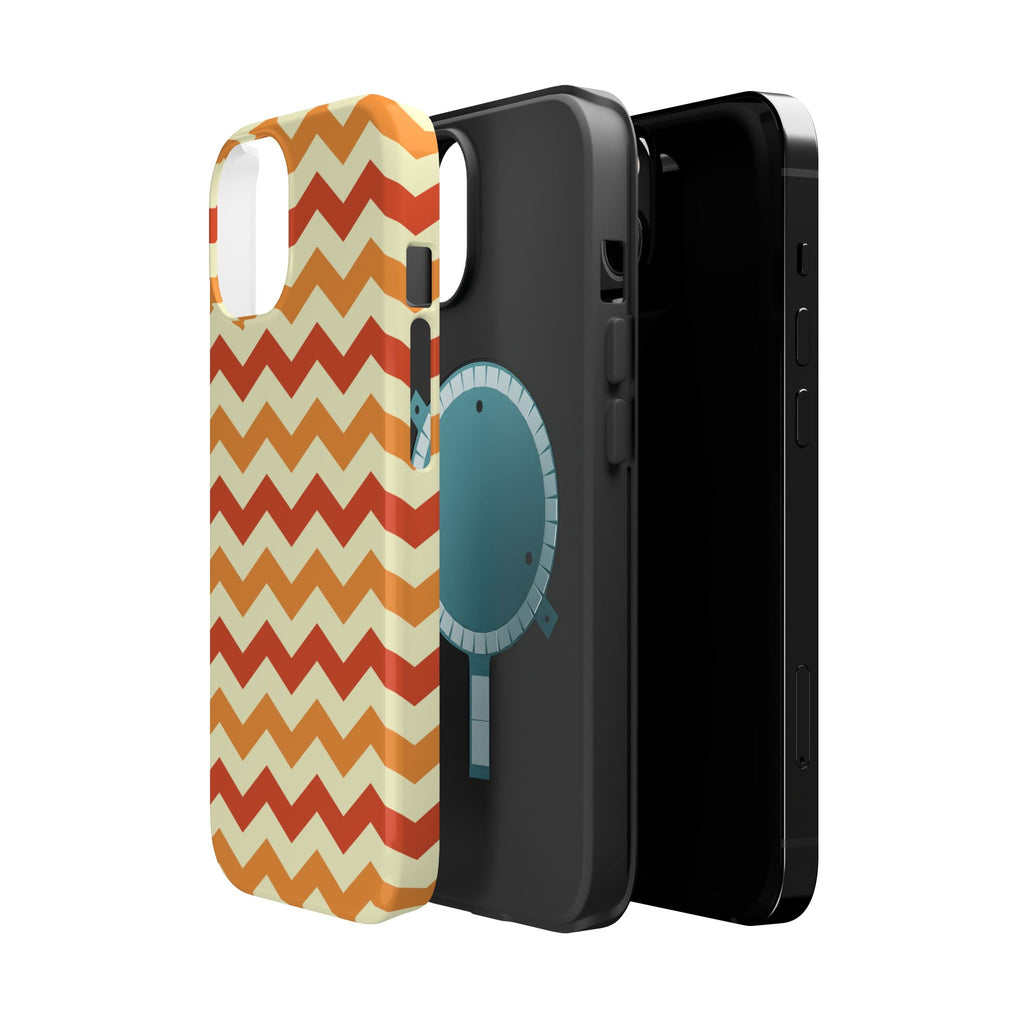 Retro Orange Chevron Phone Case | Magnetic Impact-Resistant Case