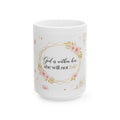 God Is Within Her floral wreath Mug | Scripture coffee mug, pink gold design
