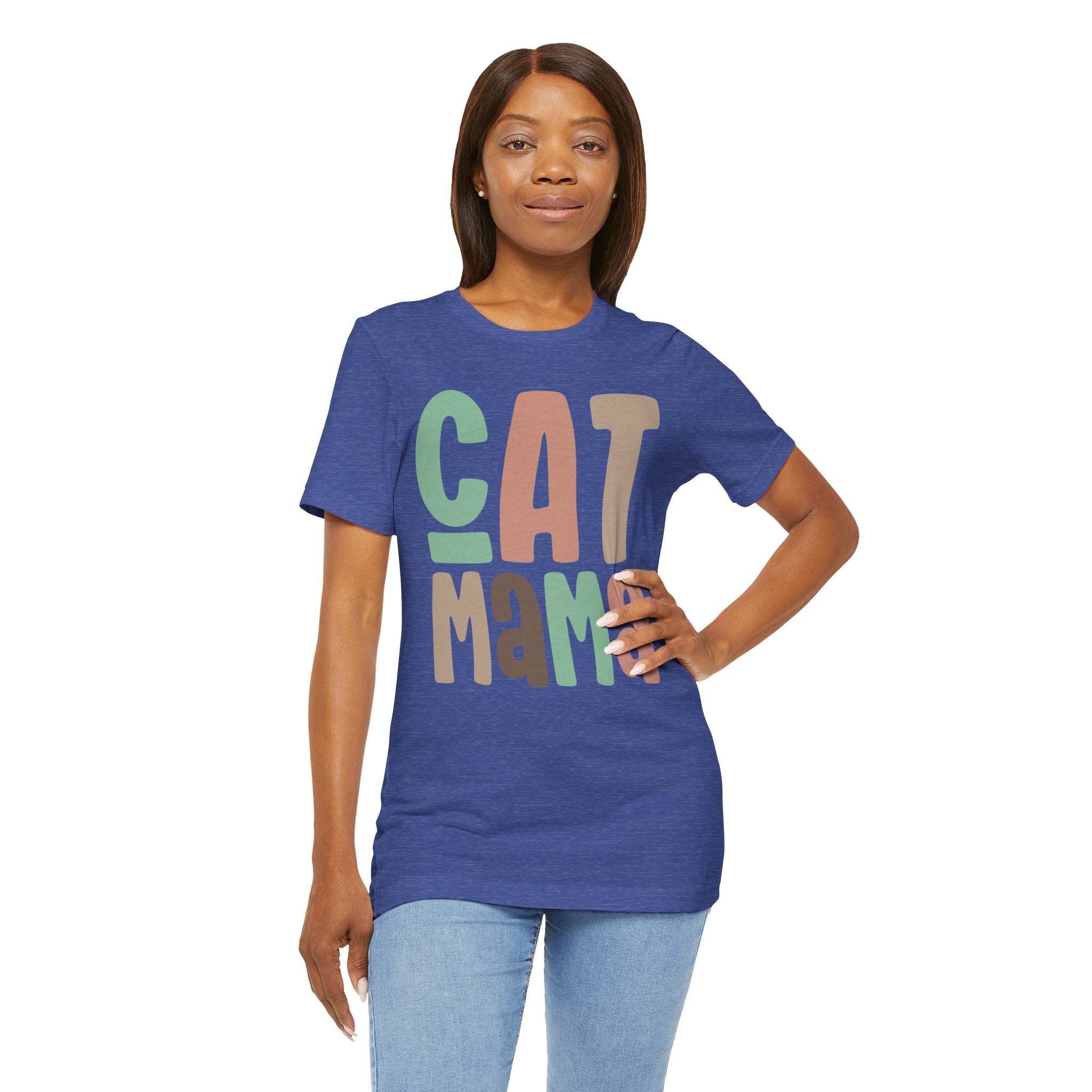 Cat Mama T-Shirt | Retro Block Letter Design