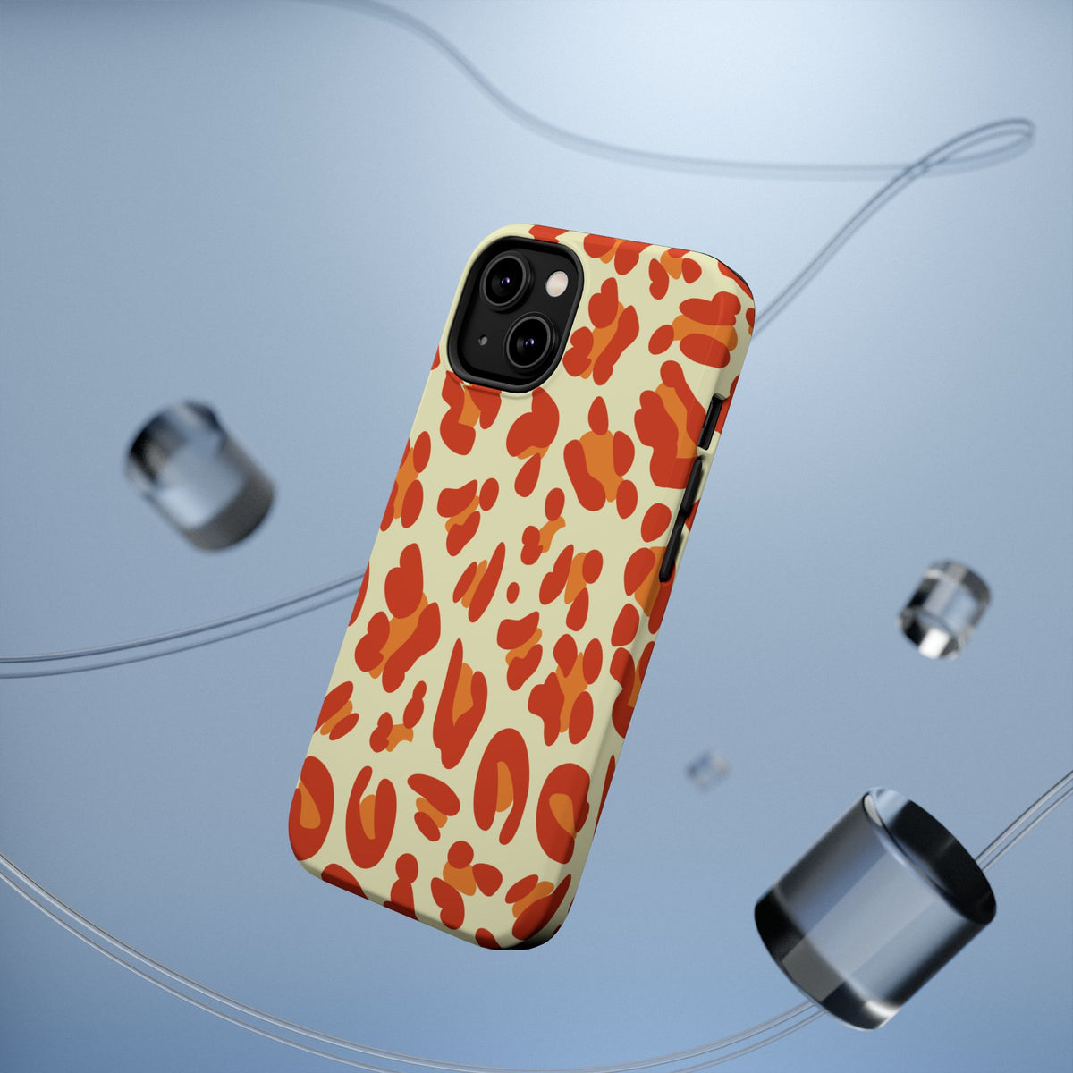 Orange Leopard Print Phone Case | Magnetic Impact-Resistant Case