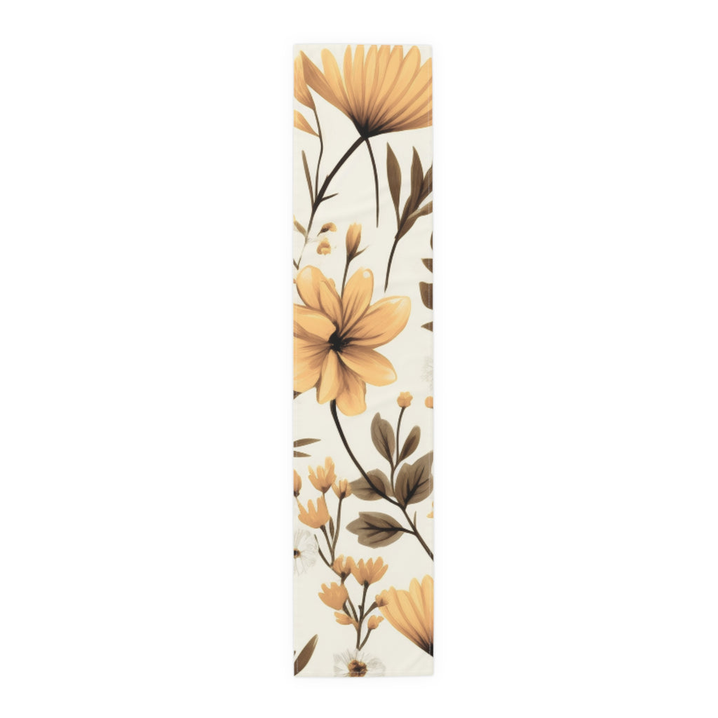 Golden Floral Branches Table Runner