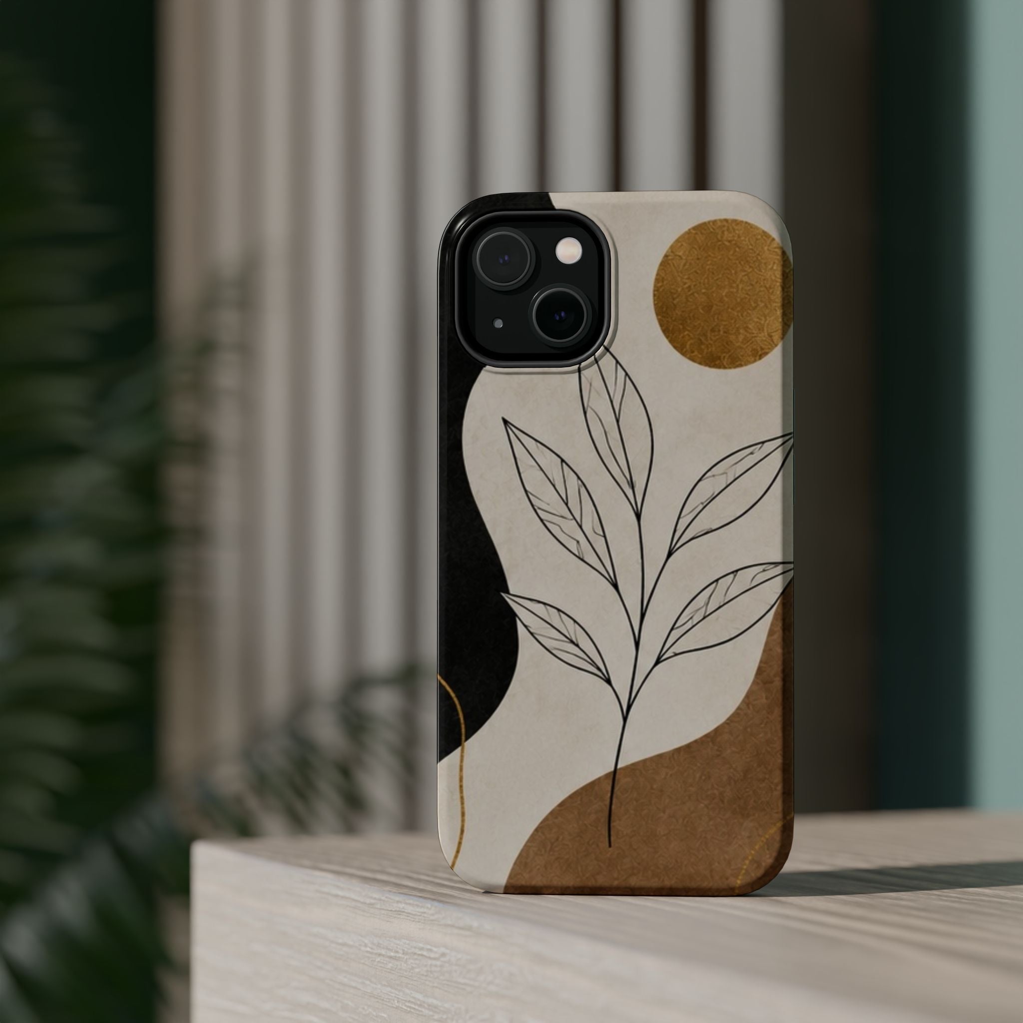 Minimal Botanical Abstract Phone Case | Magnetic Impact-Resistant Case