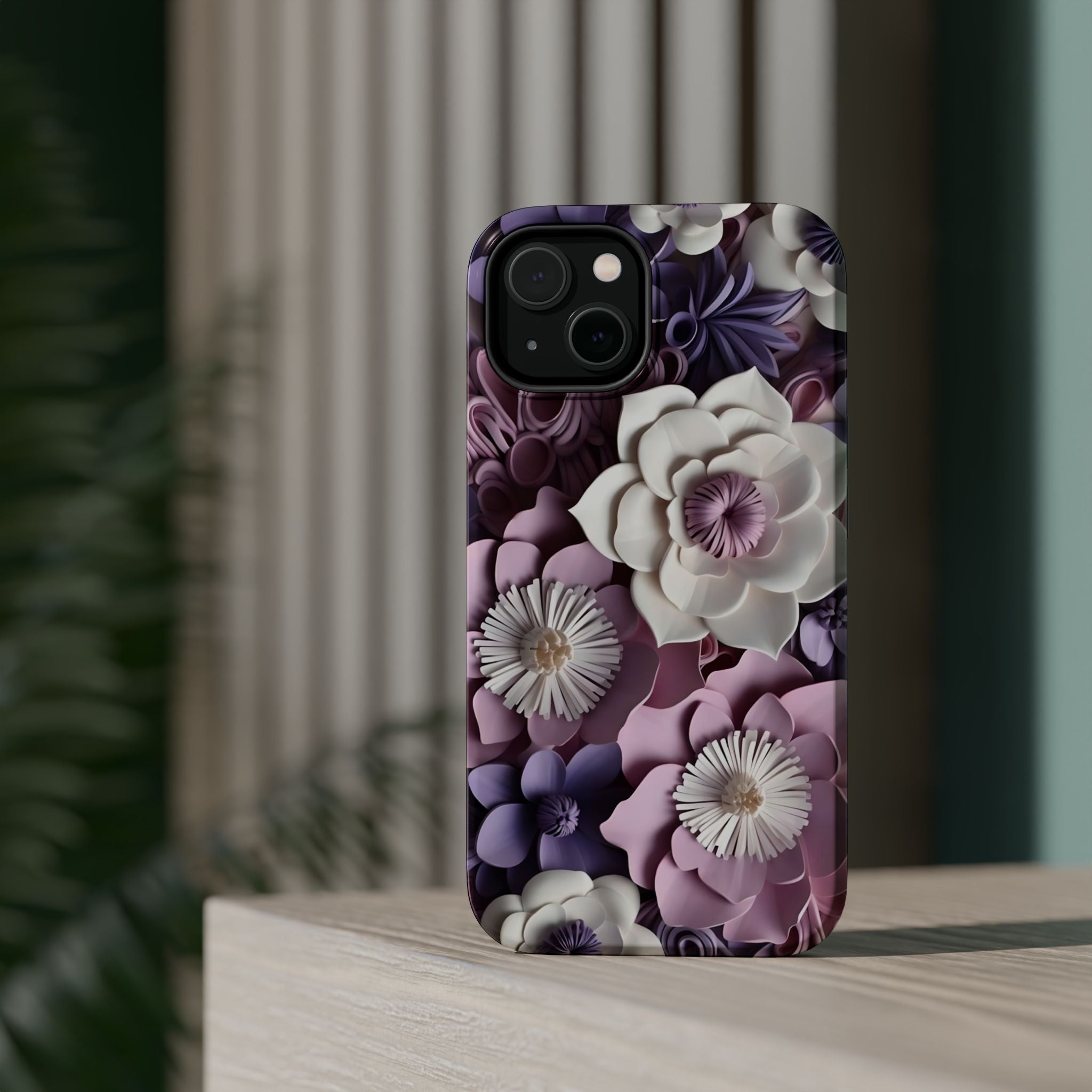 Purple Floral 3D Paper Flowers Phone Case