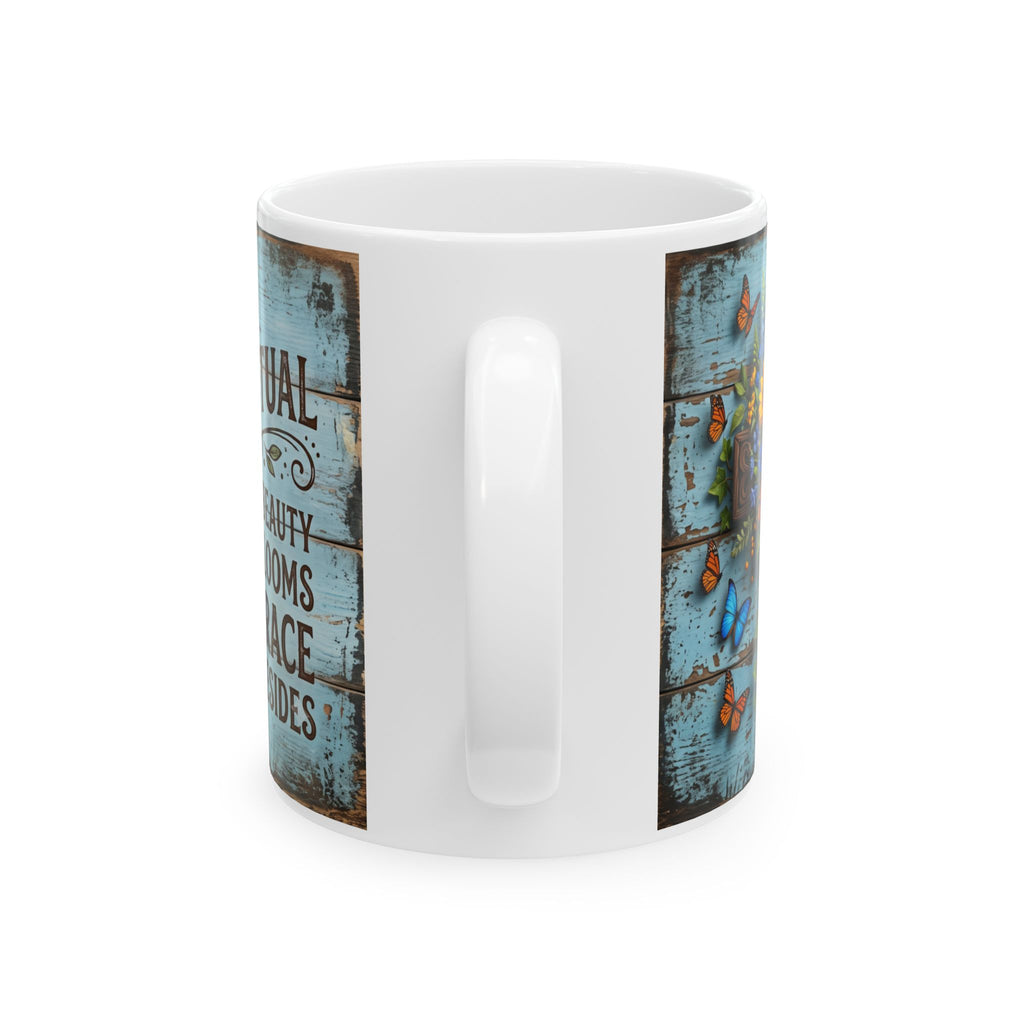 Beautiful Vibrant Spiritual Embrace the Faith Mug | Ceramic Coffee Cup