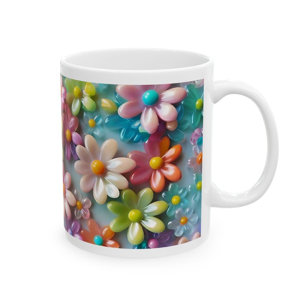 Colorful Daisy Ceramic Mug — Bright Floral Coffee Cup (11oz & 15oz)