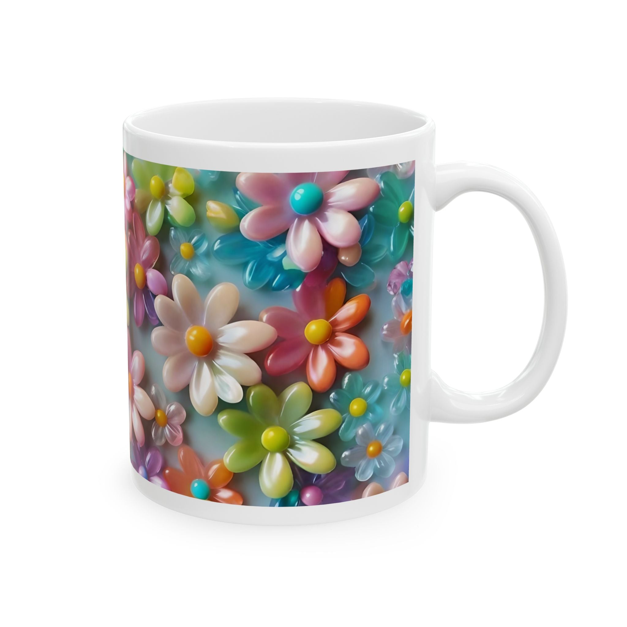 Colorful Daisy Ceramic Mug — Bright Floral Coffee Cup (11oz & 15oz)