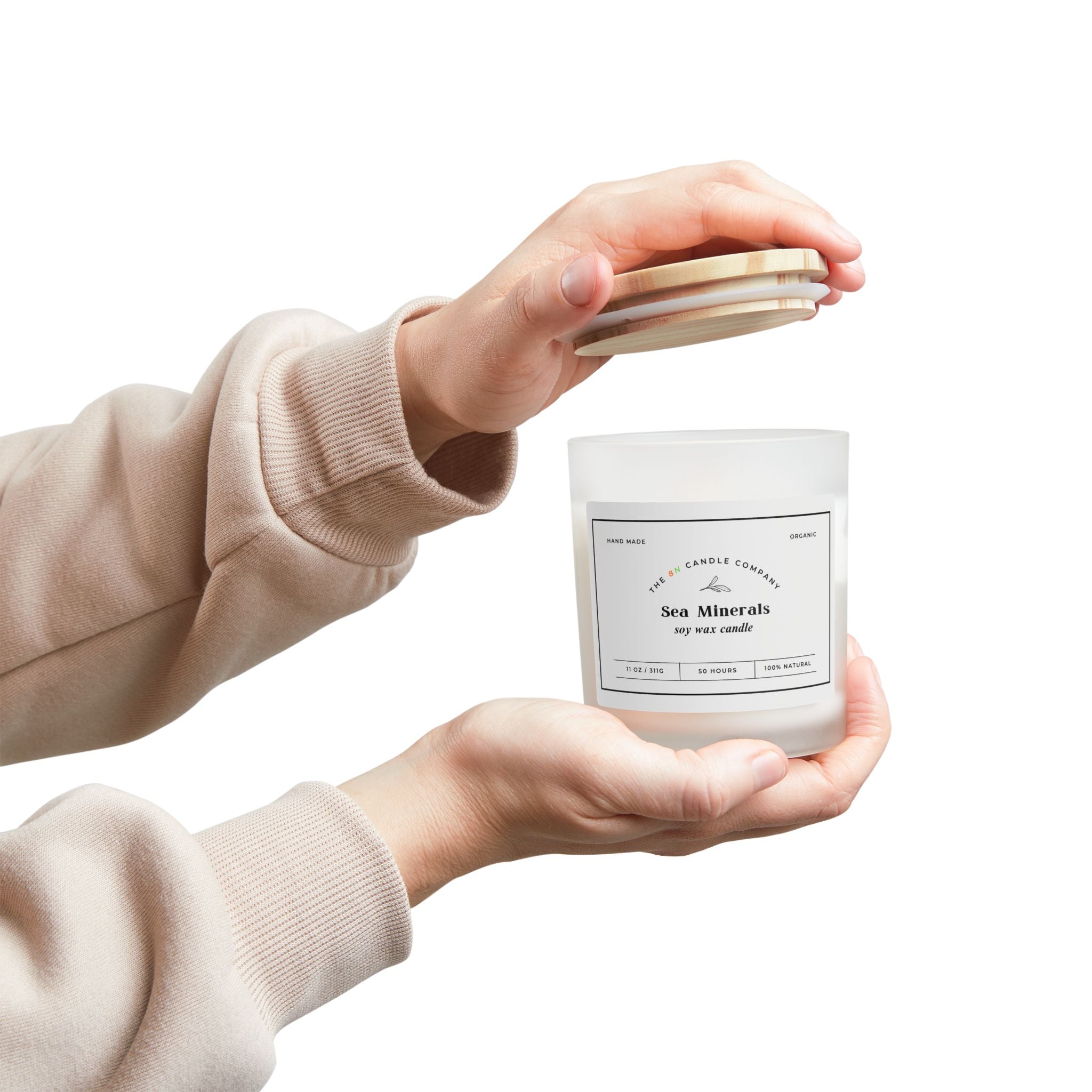 Sea Minerals Candle Frosted Glass Candle, 11oz | Soy Wax, Natural Scent