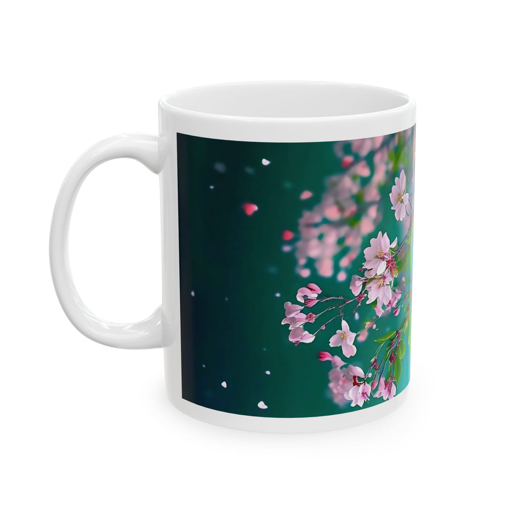 Blossom Branch Ceramic Mug — Pink Spring Flowers Coffee Cup (11oz & 15oz)