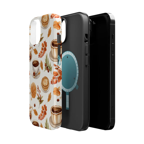 Autumn Coffee Pattern Phone Case | Magnetic Impact-Resistant Case