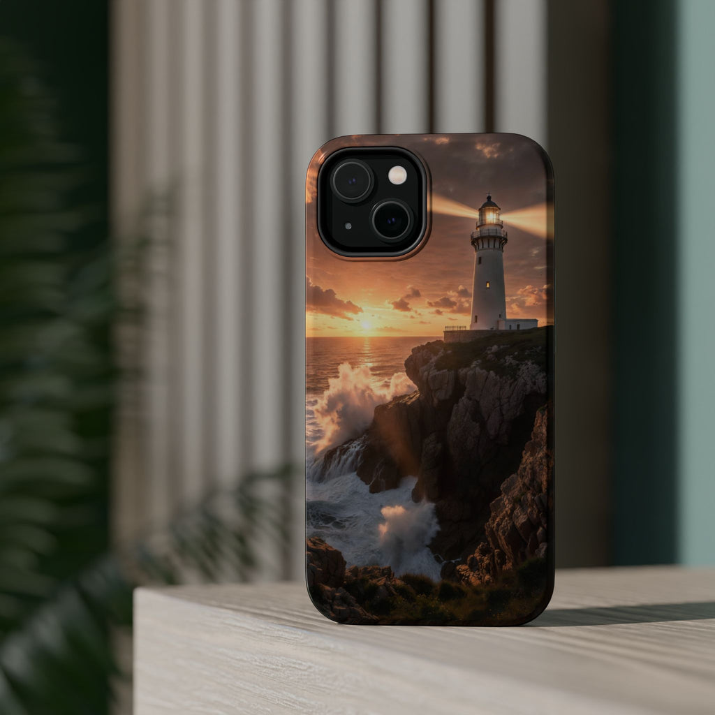 Lighthouse at Sunset Phone Case | Magnetic Impact-Resistant Case