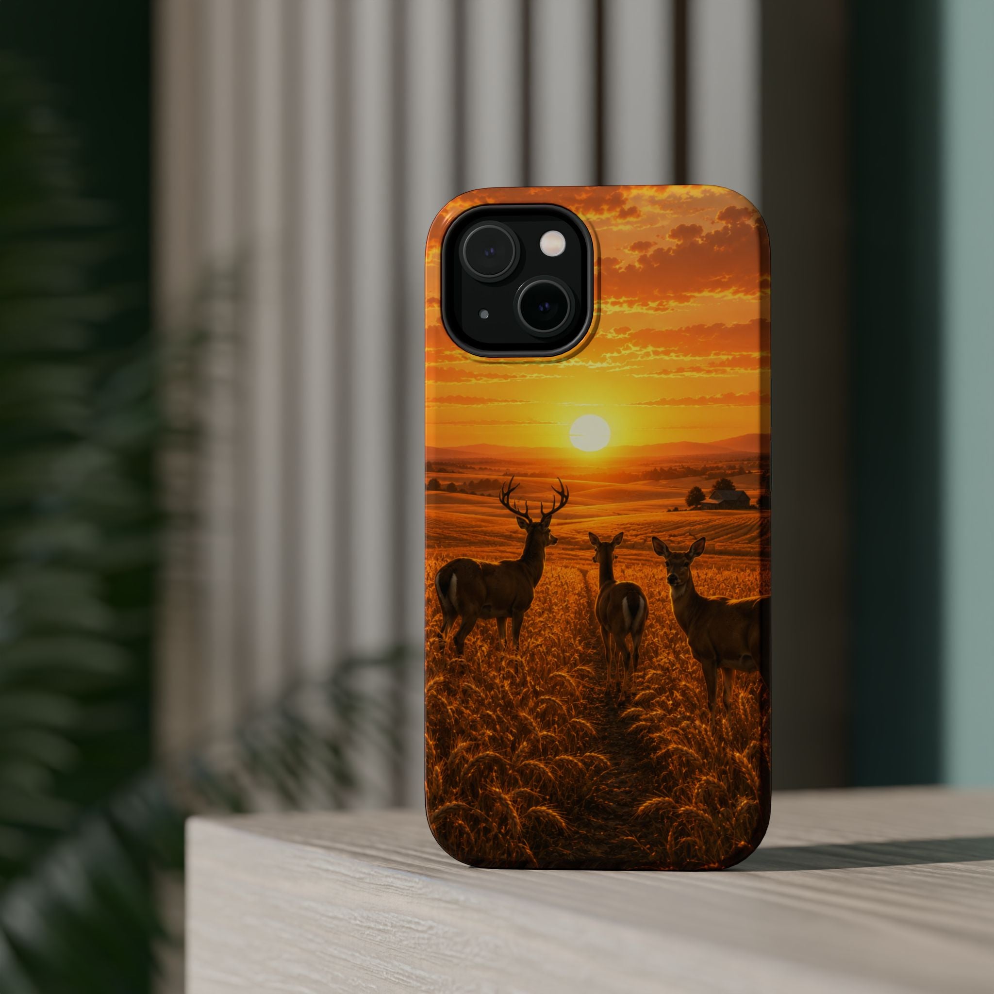 Sunset Deer Silhouette Phone Case | Magnetic Impact-Resistant Case