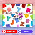 Spelling Bee Board Game Printable | Fun Spelling Practice Game for Kids | Educational Spelling Trivia PDF | Instant Download Ages 8+