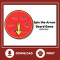 Spin the Arrow Board Game Printable | Fun Action Challenge Game for Kids | Party Spinner Game PDF | Instant Download Ages 6+