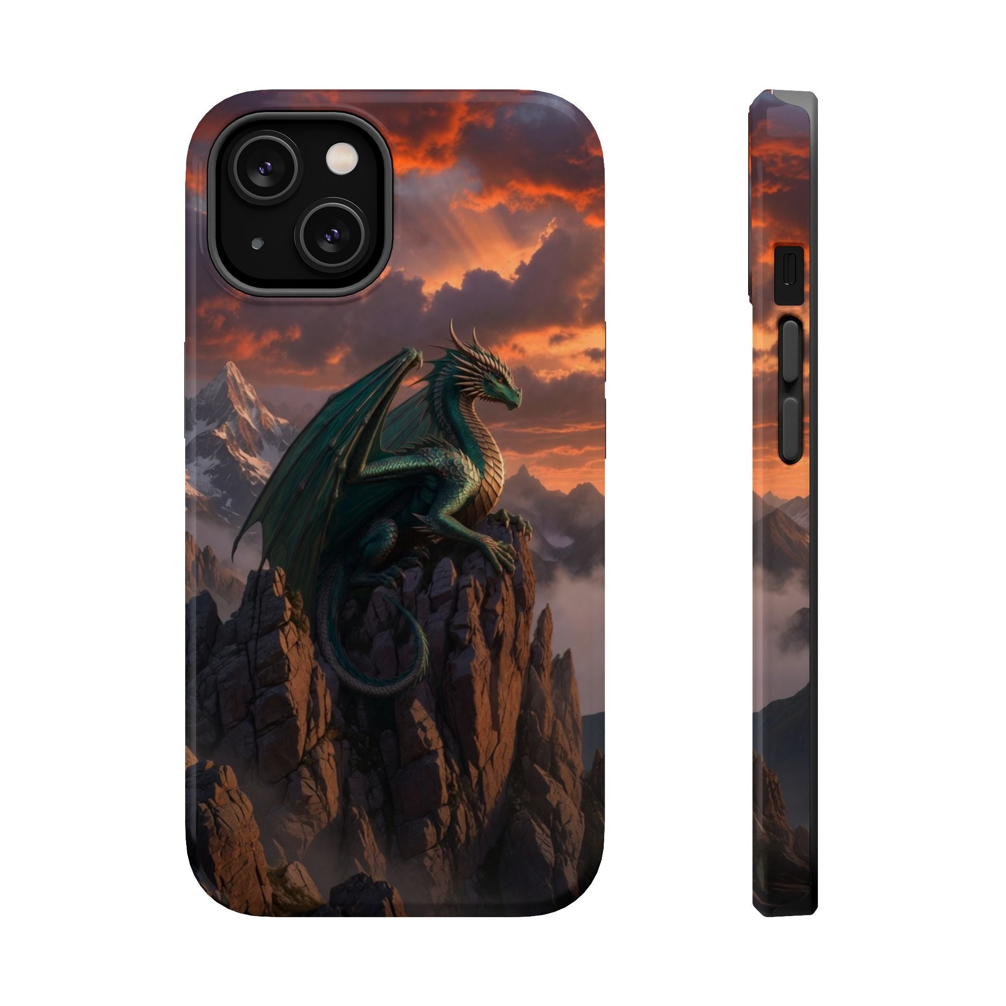 Green Dragon on Cliff phone case | Magnetic Impact-Resistant Case